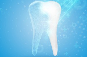 Abstract medical background. Tooth reconstruction. Dental clinic concept.